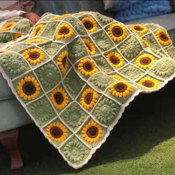 Sunflower crochet granny online square pattern