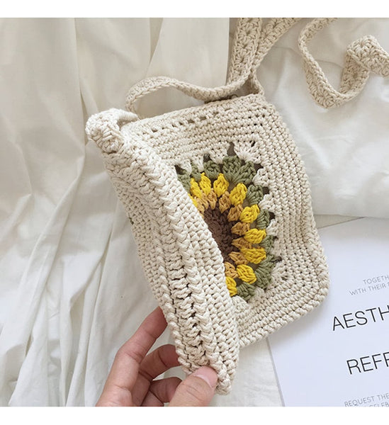 Knitted Sunflower Crossbody Bag – wickedafstore