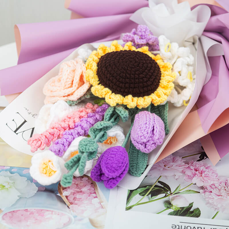 Crochet Flower Bouquet A for Beginners. Rose, Tulip Flower PDF. Handmade  Mother's Day Gift 