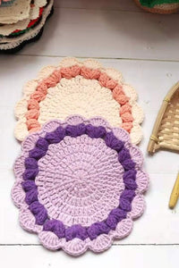 Crochet Coaster Crochet Coaster Cover Handmade Coaster Home Furnishings Round Coaster - Blingcute