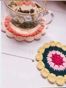 Crochet Coaster Crochet Coaster Cover Handmade Coaster Home Furnishings Round Coaster - Blingcute