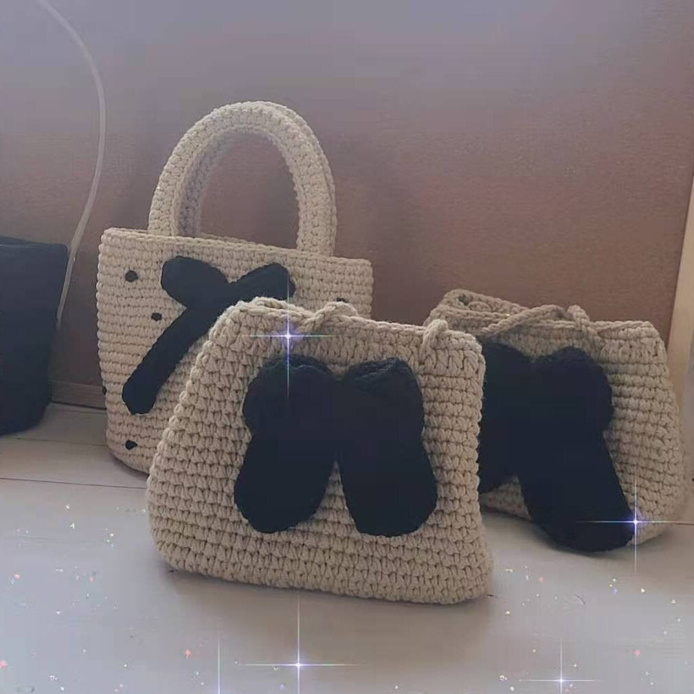 Crochet bag pattern-bow wrist bag-crochet handbag pattern-crochet tote bag --- crochet bag wallet PDF - Blingcute